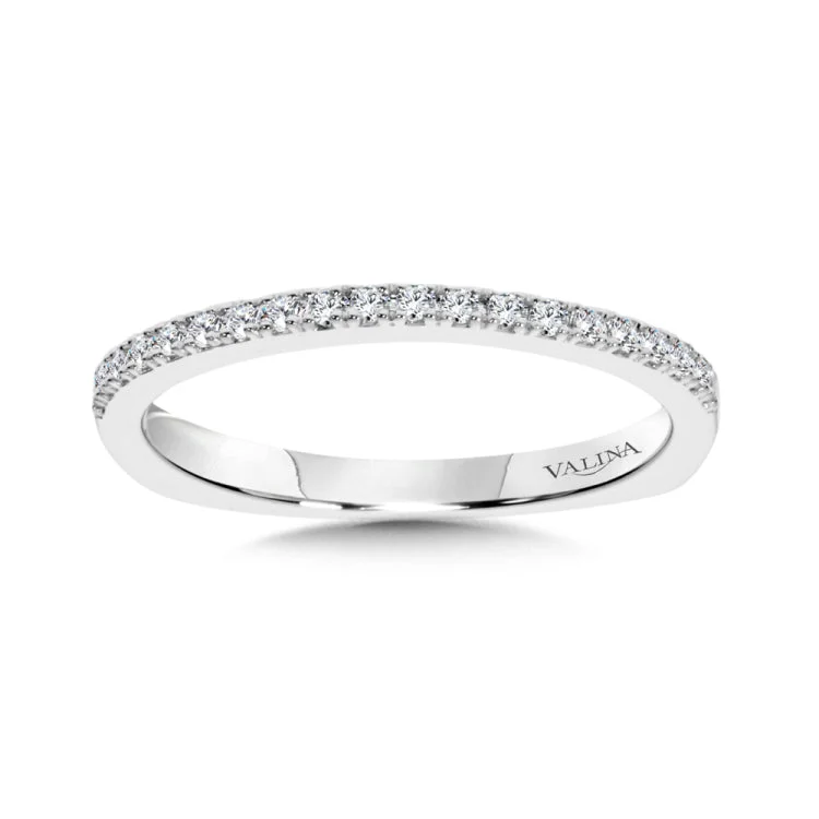 True fit matching diamond wedding band and a beautiful reminder of that special day for years to come.
