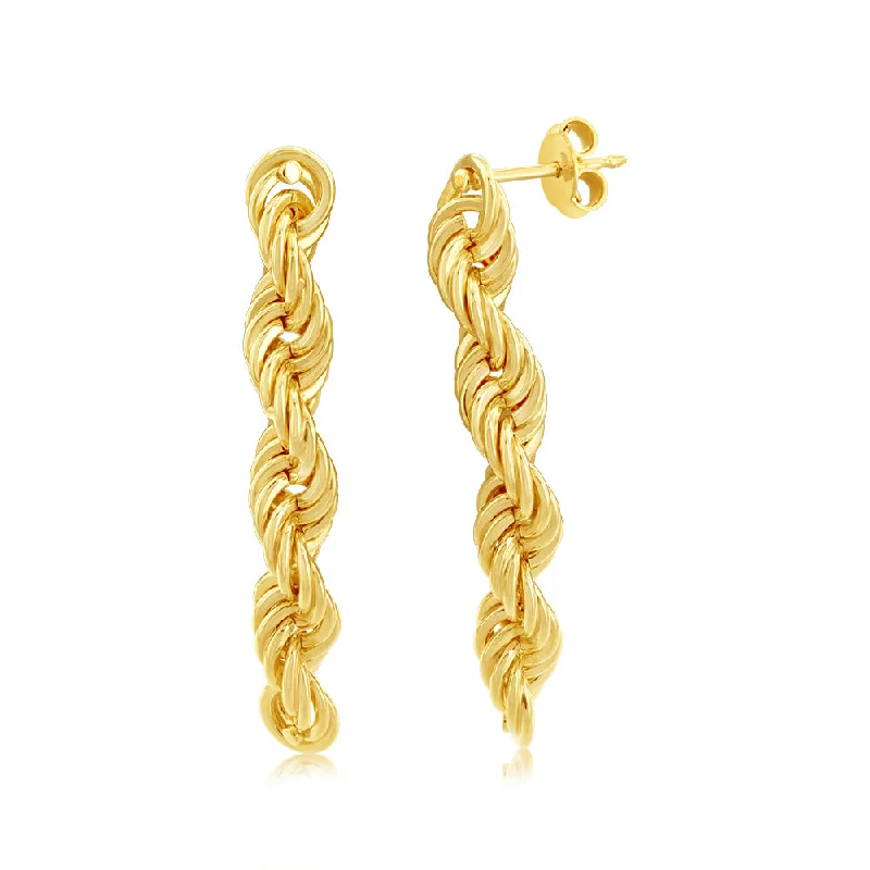 9ct Yellow Gold Silverfilled Knotted Drop Earrings