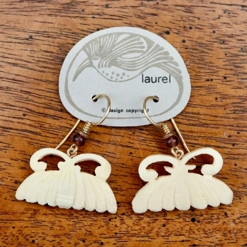 Vintage Laurel Burch Moth Gold-Plate Earrings