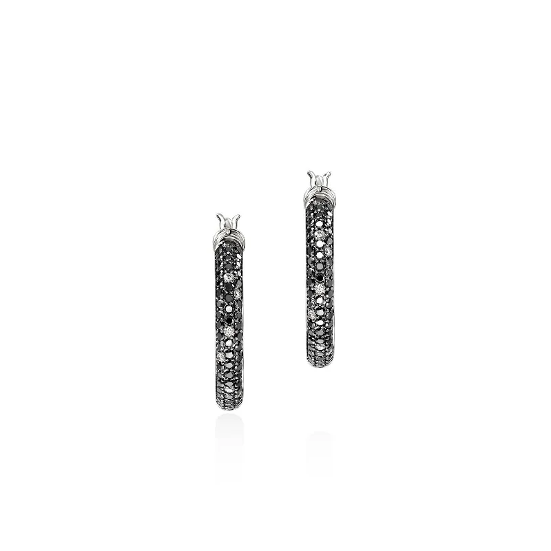 JOHN HARDY Essential Black Sand Diamond Hoops